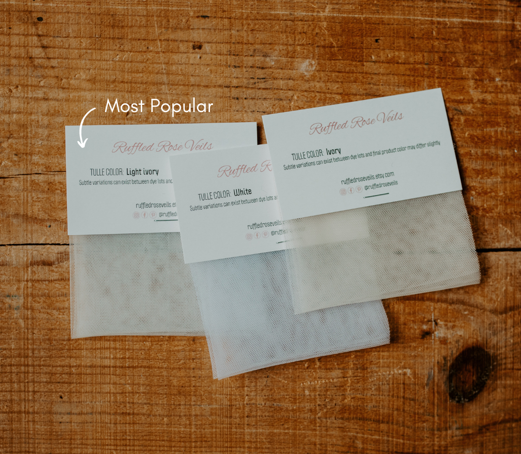 Ruffled Rose Veils - Wholesale Veil - Women's - Soft Waist Length Veil (30 Inches)7