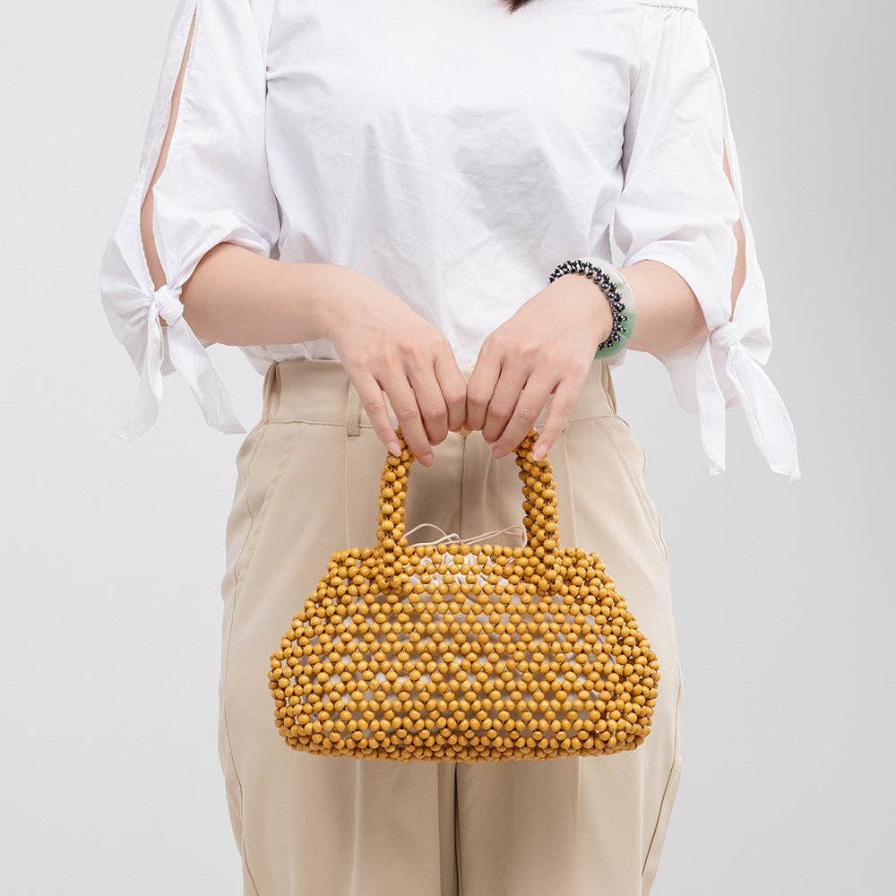 Dipped Shop - Wholesale Top Handle Bag - Women's - Handmade Wooden Bead Handbags DPFB06092