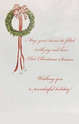 Stevie Streck Designs - Vente Cartes de Noël - Cartes de vœux Die Cut - (773W Wreath with Bells)1