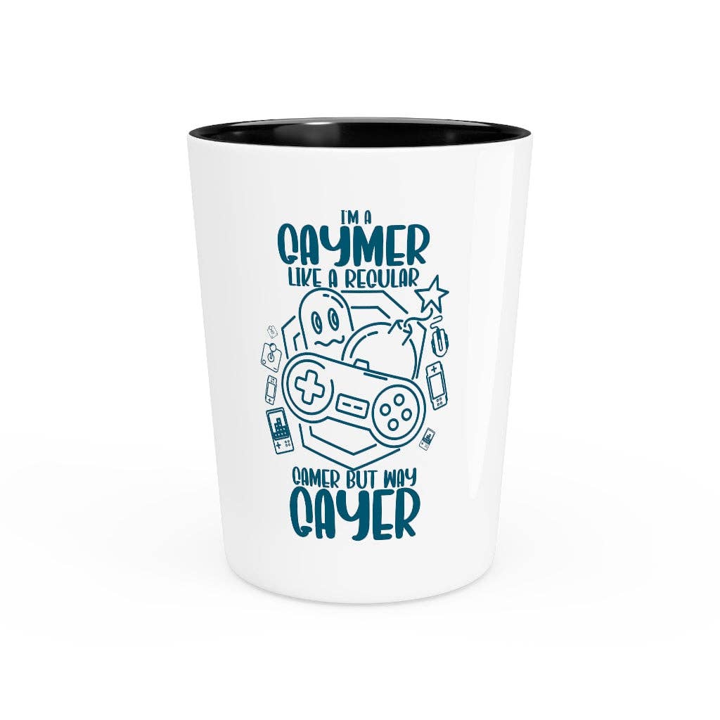Black Shot Glass Party Ceramic Tequila Humorous Gaymer like a regular Gamer Sarcastic Humor Hilarious Competition Mobile Game Player Leisure for wholesale on Faire