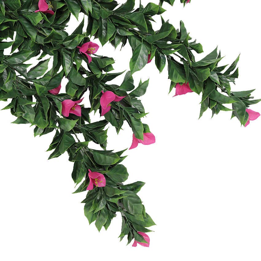 Designer Plants - Wholesale Artificial Flowers - (5 Pieces) Vibrant Pink Hanging Artificial Bougainvillea Plant, UV Resistant 30"5