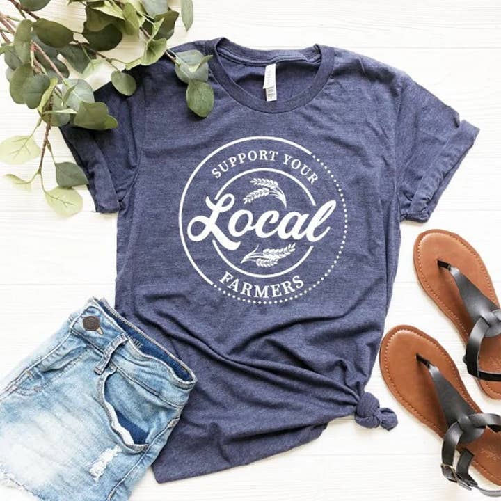 VibeClothing - Wholesale Screen Printed T-Shirt - Women's - Support Your Local Farmers T-Shirt0