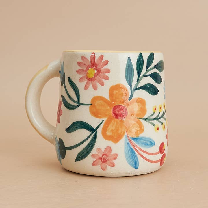 Casa Amarosa - Wholesale Coffee Mug - Floral Extravaganza Coffee Mug- Multi , 3.5 X 2.5 Inches