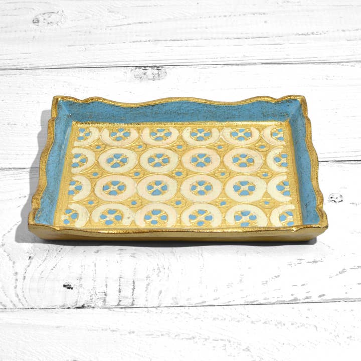 Via Graceffo - Wholesale Decorative tray - Florentine Carved Wood Rectangle Tessellated Mini Tray10