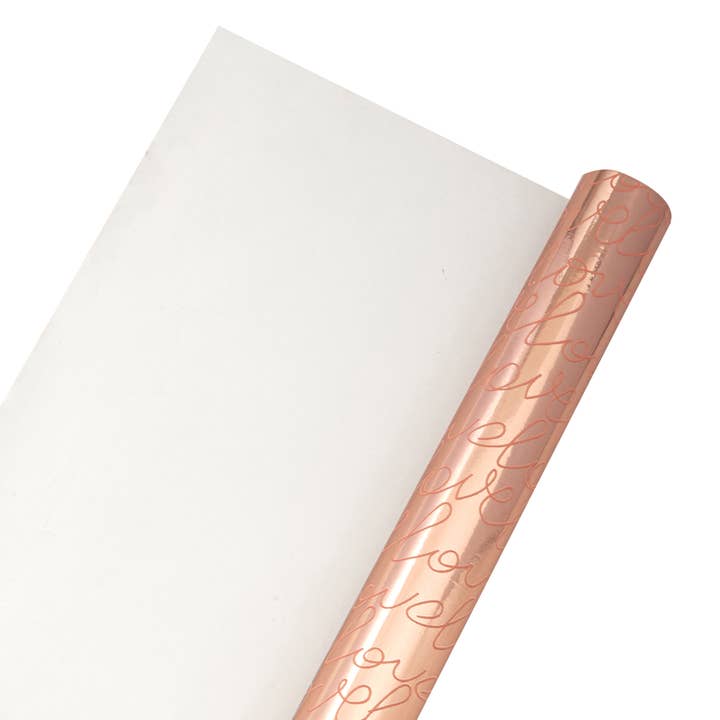 LA Ribbons Wholesale - Vente Rouleau de papier cadeau - Papier d'emballage 30" x 10' | Motif Amour Métallique2