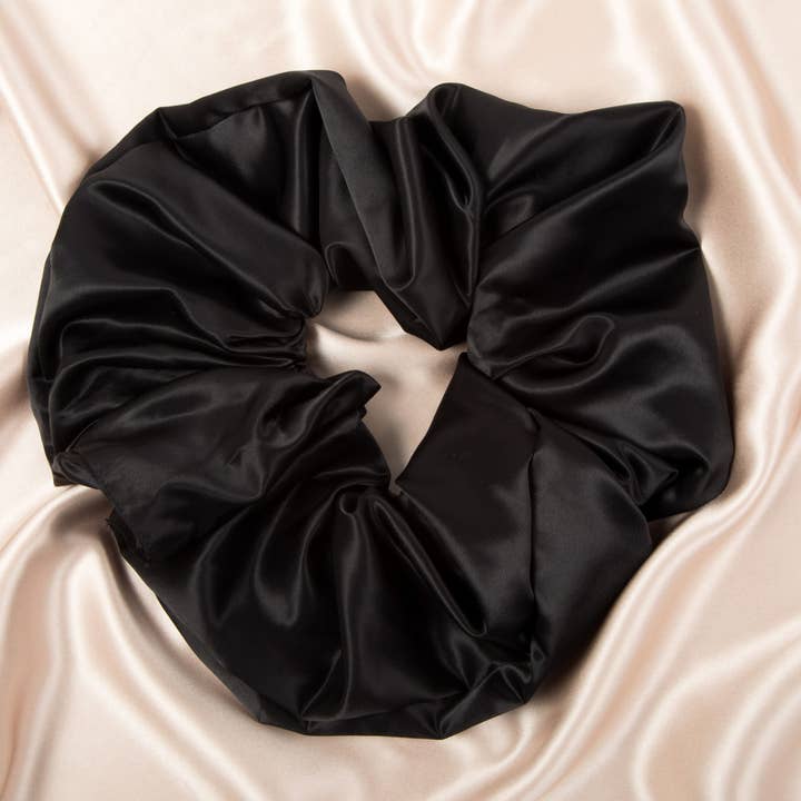 Jumbo Volume Satin Scrunchie - Black for wholesale by You Go Natural