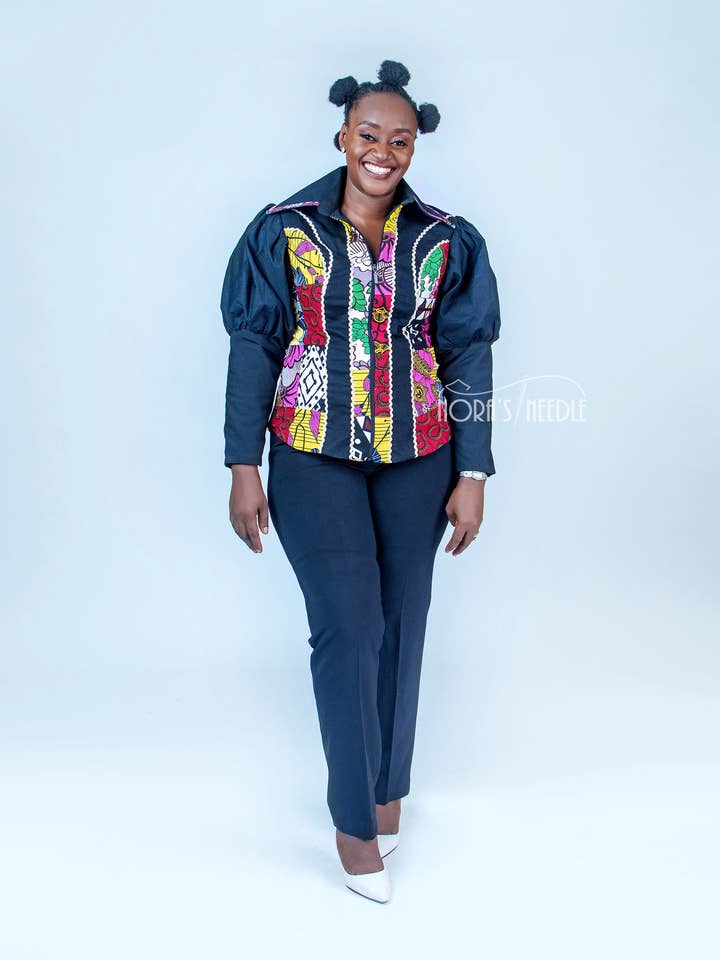 Funke Ankara Jakke/Afrikansk Print Jakke for engroshandel hos Nora's Needle