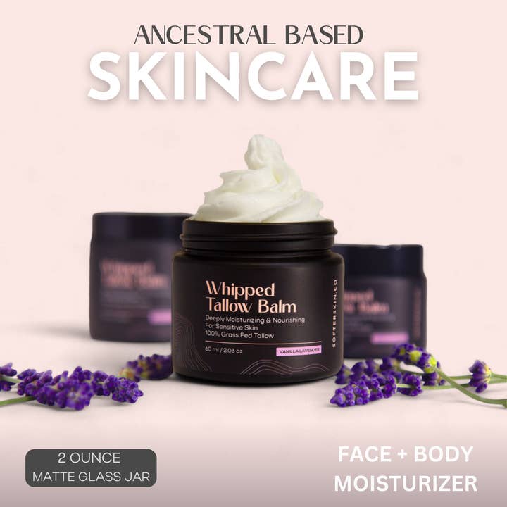 Softer Skin - Wholesale Body cream/lotion - Whipped Tallow Vanilla Lavender (2o z)3