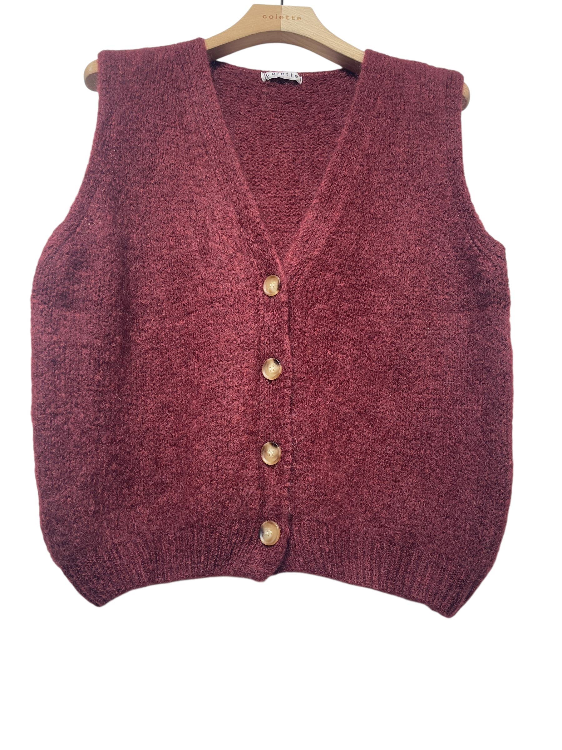 LINEN & COTTON HOUSE - Wholesale Sweater Vest - Women's - Sleeveless sweater with buttons 507135