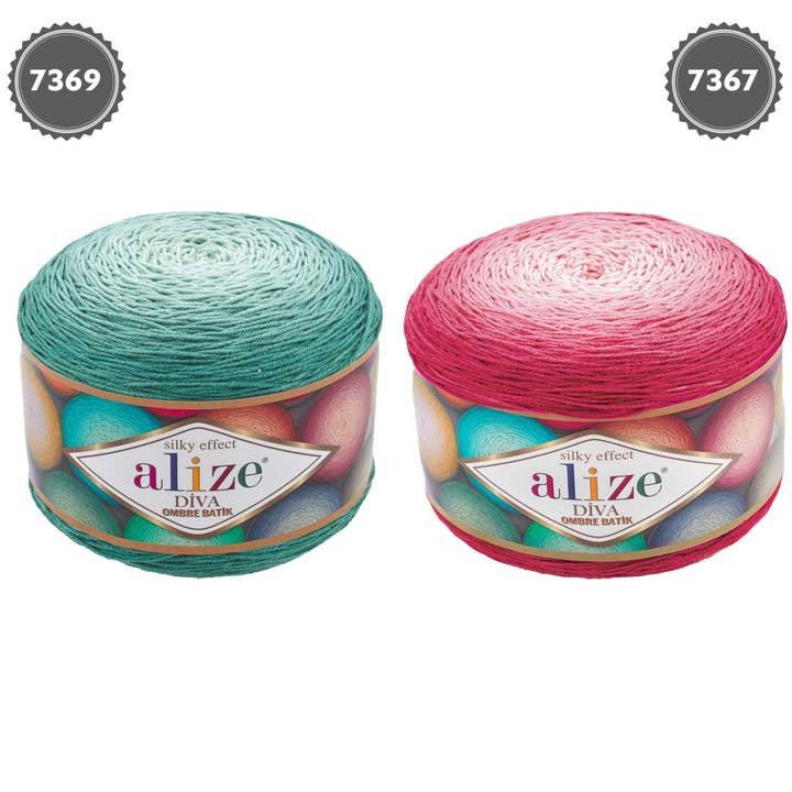 Craftsyarn – Engroshandel Garn – Alize Diva Ombre Batik, Ombre Garn forskellige farver