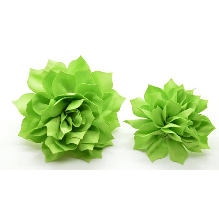 Neon Green Fluffy Flower for wholesale by Dog Collar World