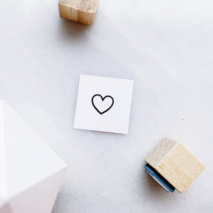 Papergram - Wholesale Rubber/Decorative Stamp - Small Heart Outline Rubber Stamp • Tiny Shape Stamps