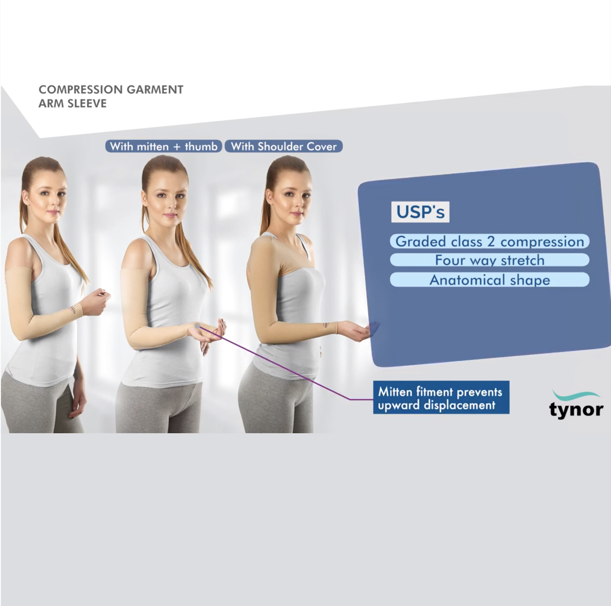 Tynor – wholesale Body brace/support – Compression Arm Sleeve Garment with Shoulder Cover10