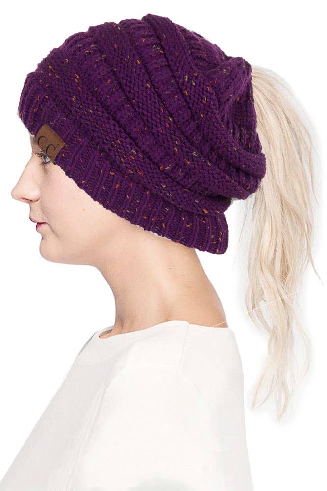 Hana - Wholesale Beanie - Women's - C.C Confetti Ponytail Messy Bun Beanie21