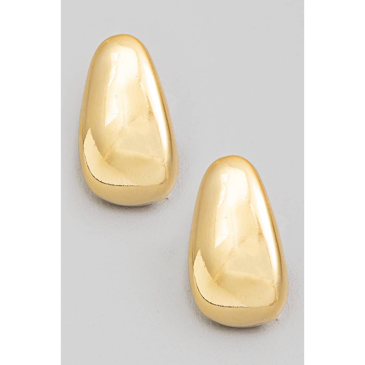 The Looks by Fame Accessories - Wholesale Stud/Post Earrings - Polished Gold Nugget Earrings0