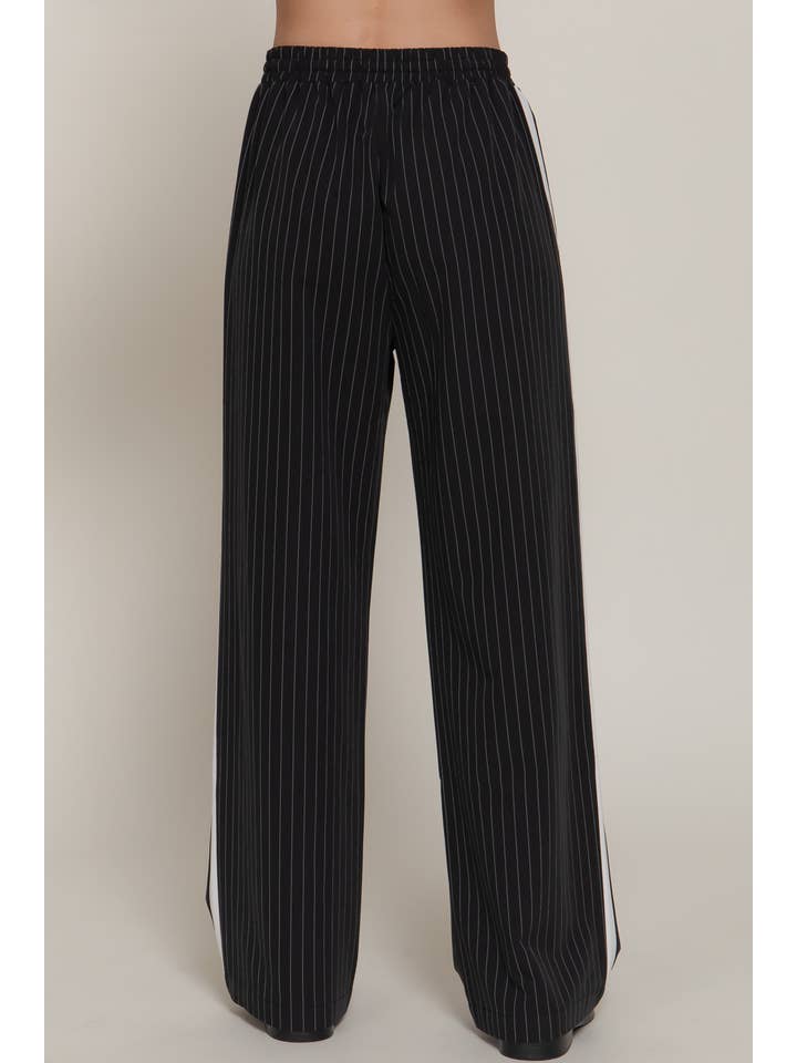 Active Basic | Active USA - Wholesale Pants - Women's - Side Stripe Detail Y/D Stripe Long Pants with Drawstring13