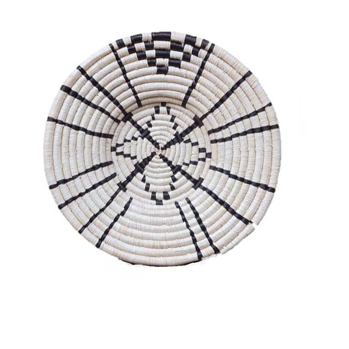The African Home Goods - Wholesale Decorative Plate/Dish/Bowl - African Uganda Bukedo & Raffia Woven Bowl 13" x 3"