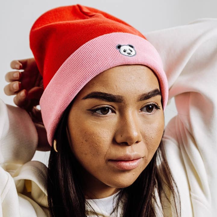 REMOVED BRAND – Gorro - Unissexo por atacado – Gorro Panda - Rosa/Vermelho0