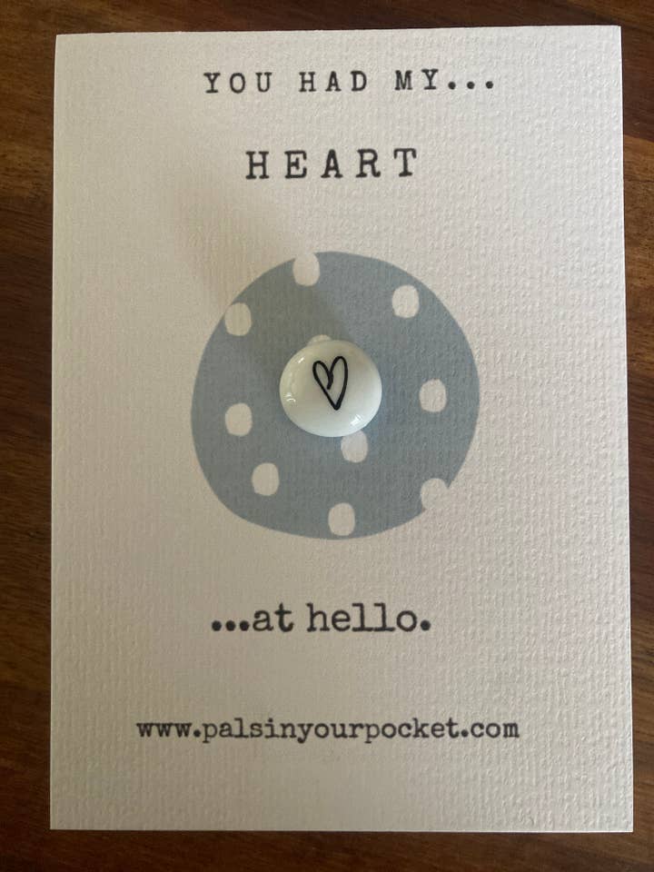 New pocket charm. Minimalist design. White collection. Heart for wholesale by Pals in your Pocket