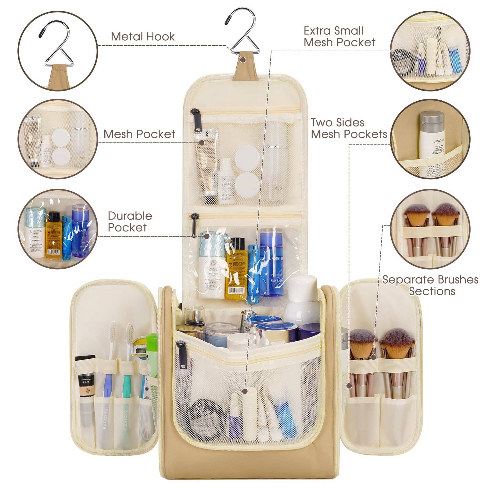 wandf - Wholesale Toiletry bag – women's - NW5126 Travel Toiletry Cosmetic Bag With Handle Women Gift128