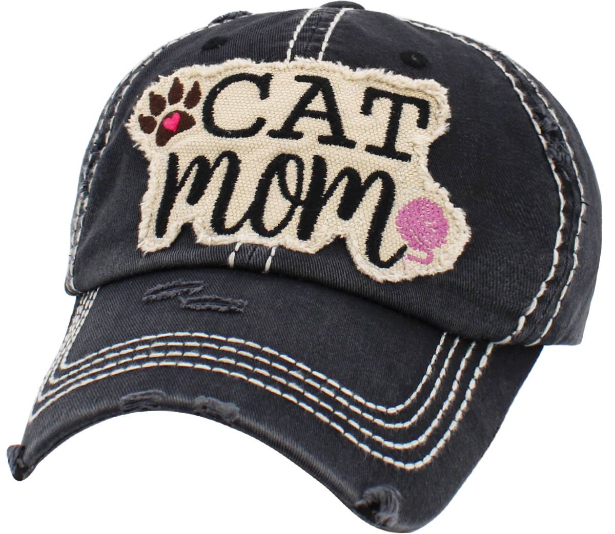 KBETHOS – Großhandel Basecap – Damen – CAT MOM Vintage-Kugelkappe gewaschen0