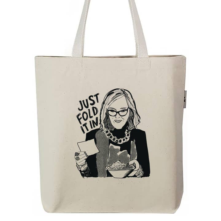 Schitts Creek Fold it In Skærmprint Økologisk Bogtaske for engroshandel hos Megan Lee Designs