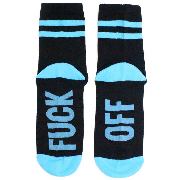 FUCK OFF STRIPED ANKLE SOCKS for wholesale by Girly