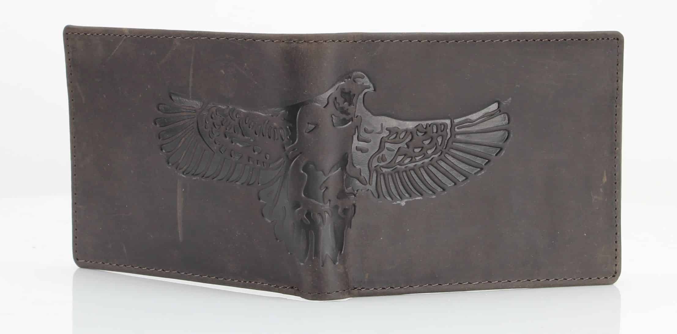 Leather Impressions Inc - Wholesale Wallet - Men's - American Bison Bird Embossed Leather Mens Bi Fold Wallet17