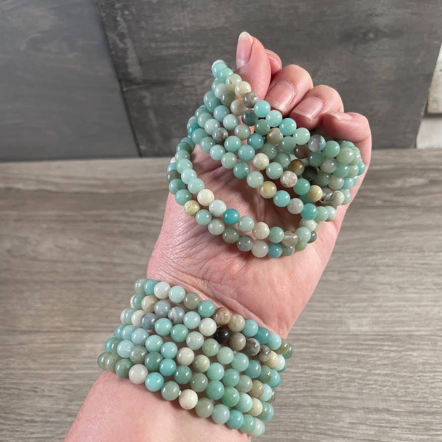 Keystone Crystals - Wholesale Beaded Bracelet - Gemstone Beaded Stretch Bracelets 6mm  – Bulk Jewelry 32