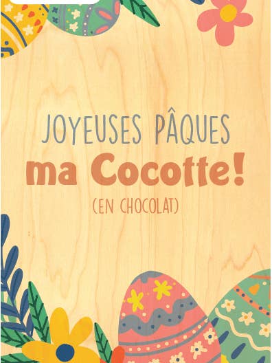 CARTOLINA IN LEGNO / PASQUA MIA GALLINELLA per la vendita all'ingrosso da parte di Hironwoods