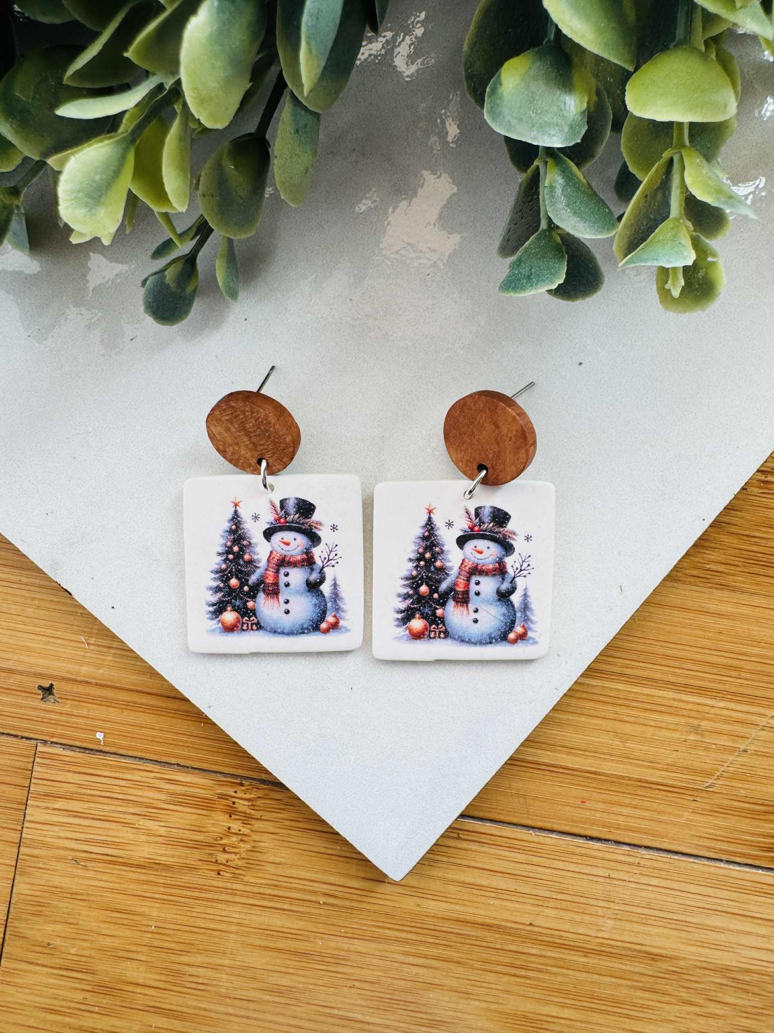 KBH CREATIONS - Wholesale Dangle Earrings - Vintage Christmas Unique Handmade Clay Earrings0