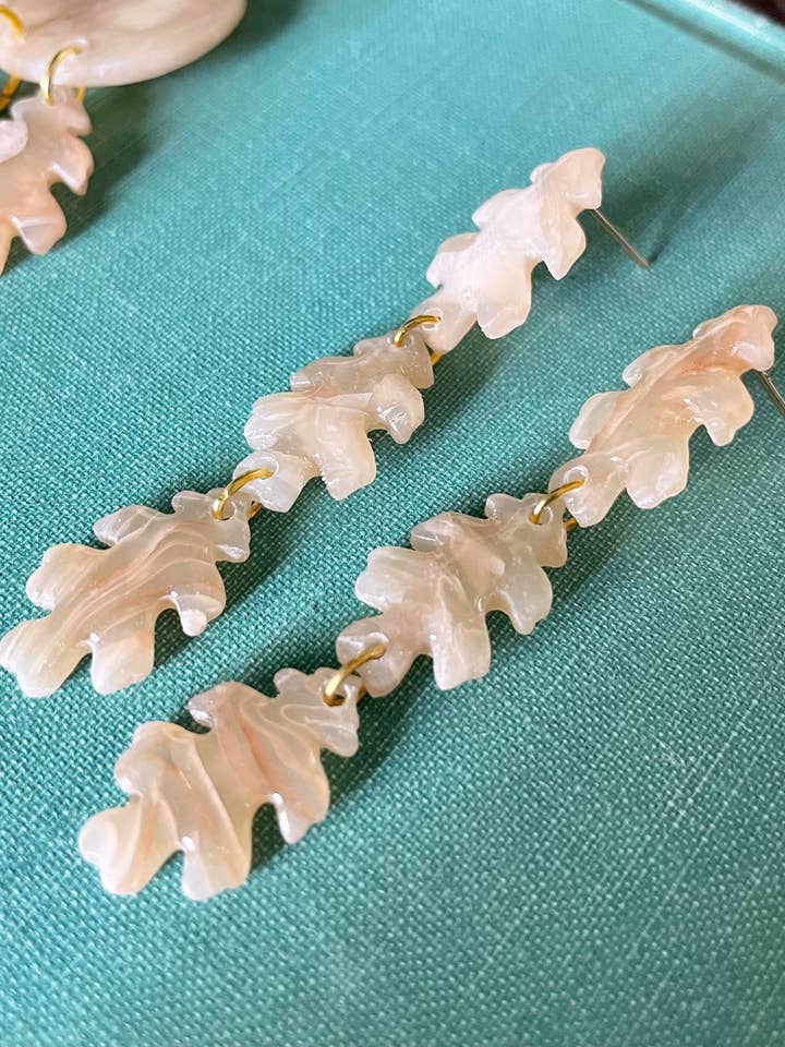 Fall Leaf dangle earrings for wholesale by She makes clay