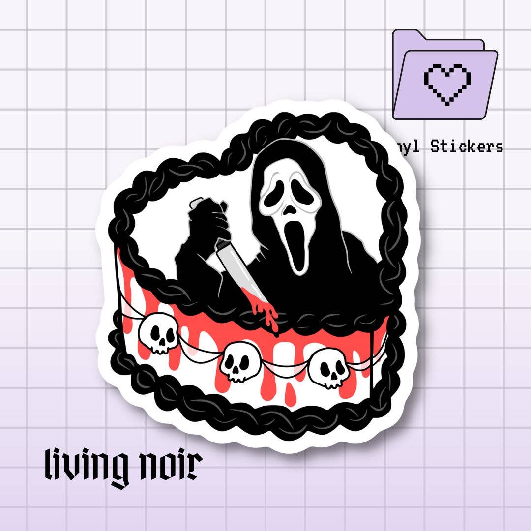 Living Noir – Engroshandel Klistermærke – Ghostface Scream Halloween kage klistermærke1