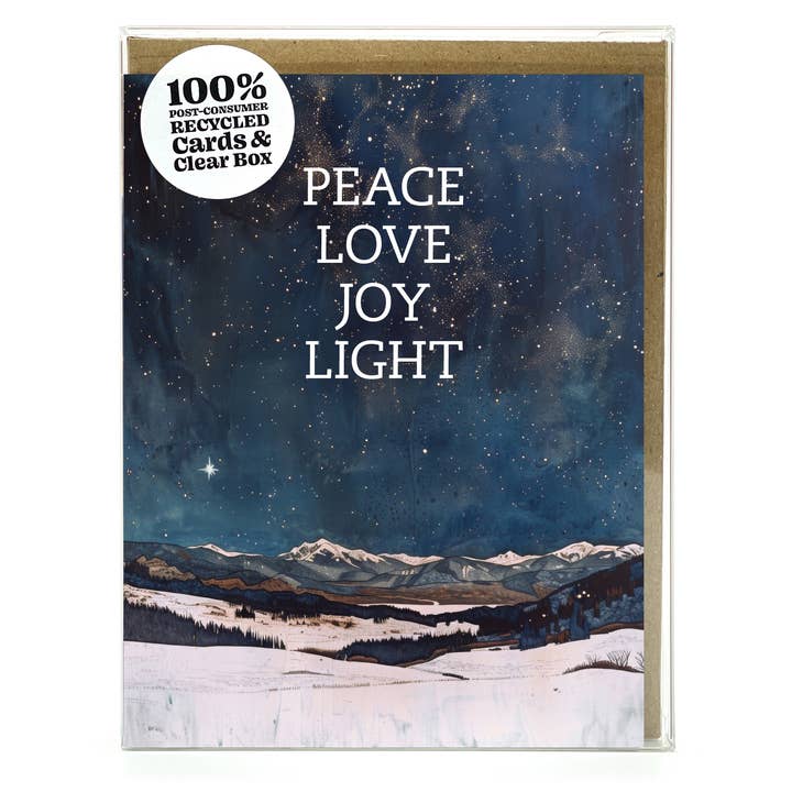 Mountain Starlight Holiday Box Set Notecards for wholesale by Waterknot