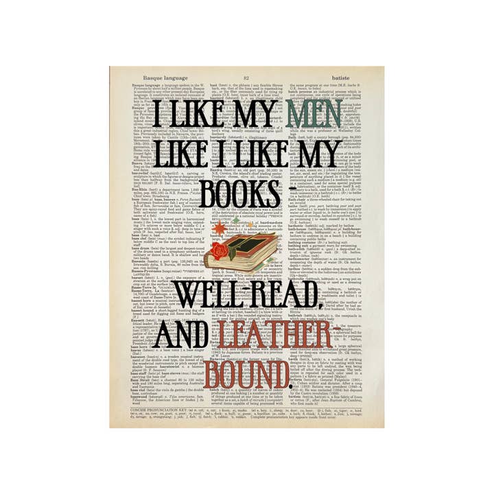 I like my books | Dictionary Print | Vintage Book Art for wholesale by Bookish Birds