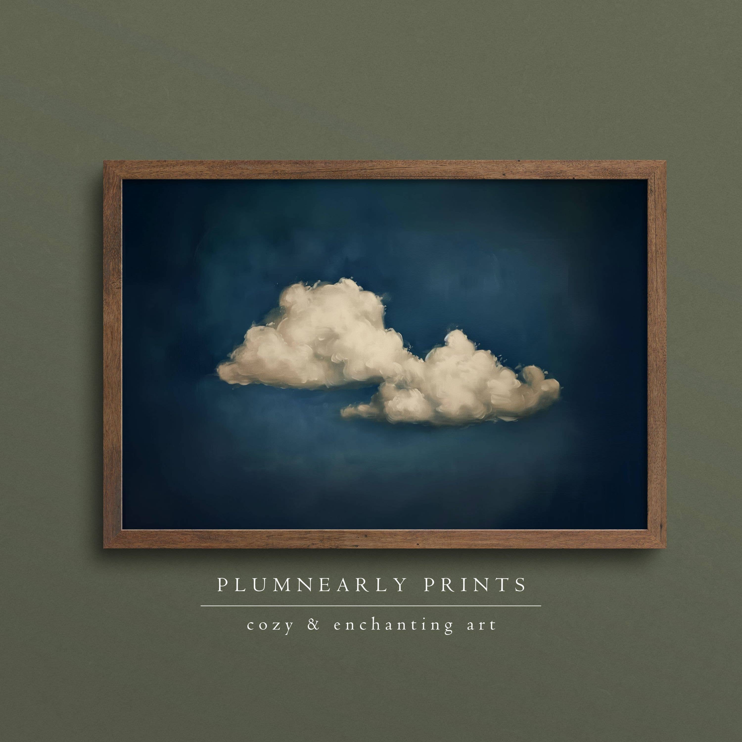 Plumnearly Prints - Wholesale Art Print - Indigo Blue Cloud Oil Painting Fine Art Print Poster 123