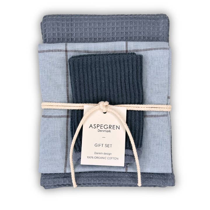 Gift set - 100% Organic cotton - Set of 3 - Curaçao for wholesale by Aspegren Denmark