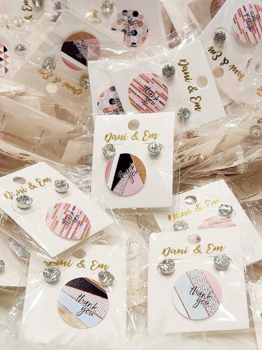 Diamond Earring Thank You Package Filler Free Gift for wholesale by Dani & Em