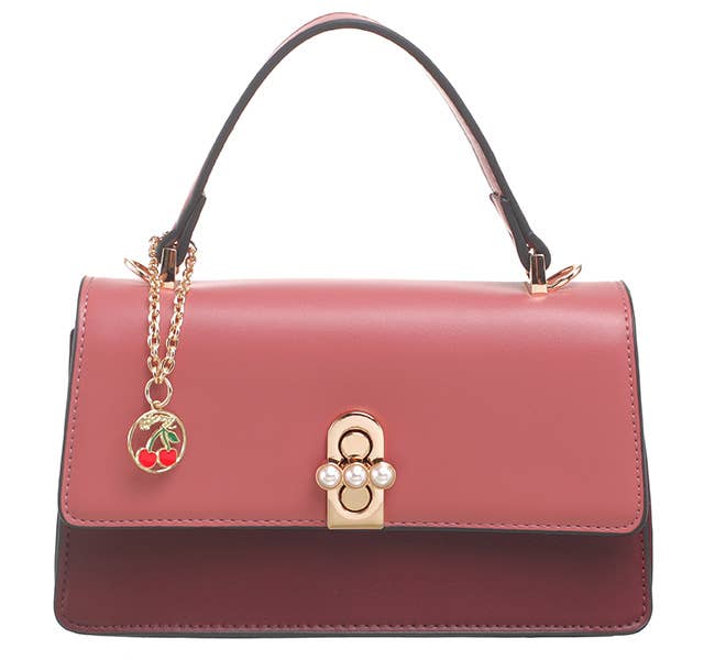 Bessie London - Wholesale Crossbody Bag - Women's - DUAL-TONE PEARL FLAP CROSSBODY BAG7