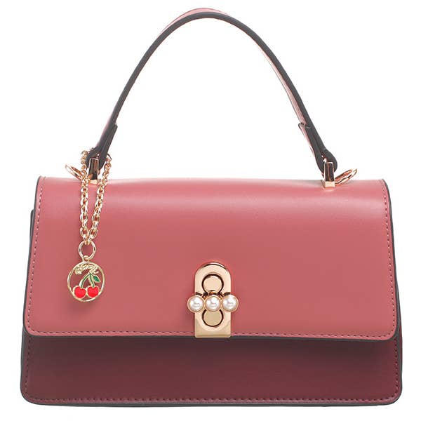 Bessie London - Wholesale Crossbody Bag - Women's - DUAL-TONE PEARL FLAP CROSSBODY BAG7