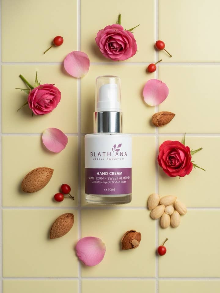 CREMA DE MANOS DE ROSAS Y ALMENDRAS DULCES para venta al por mayor de BLATHANA HERBAL COSMETICS