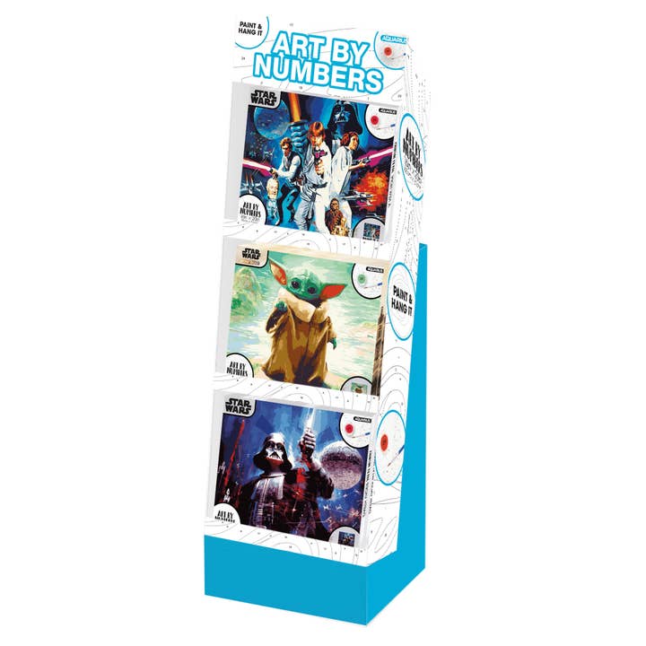 24 Unit Star Wars Art by Numbers Display for wholesale by AQUARIUS, GAMAGO, ICUP, & ROCK SAWS by NMR Brands