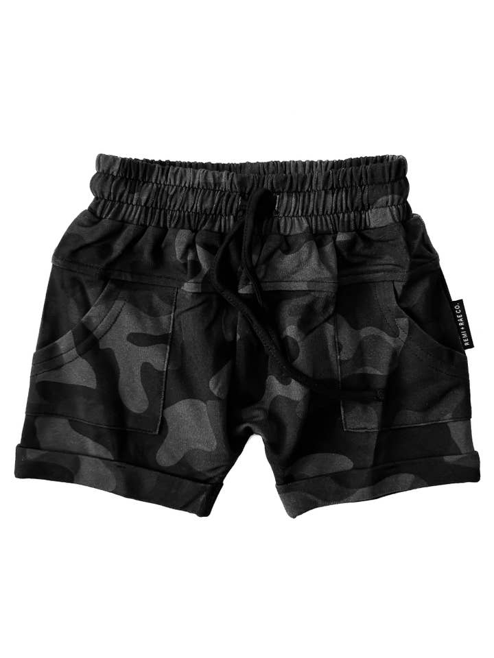 Remi + Rae Co. – Engroshandel Shorts - Børn – BAMBOO HAREM SHORTS - BLACK OPS