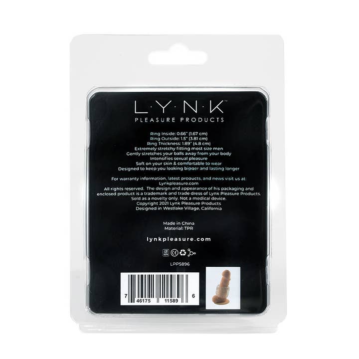 Lynk Pleasure - Wholesale Sex Toy - Clear TPR 2 Inch Soft Ball Stretcher Ring for Testicles5
