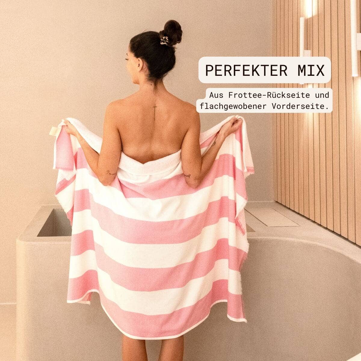 VAYVA - Vente Serviette de plage - Serviette éponge rayée Santorini en coton2