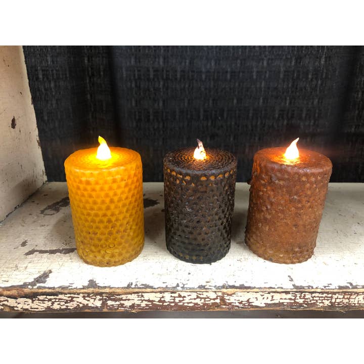 2"X3" Honeycomb Battery Operated Timer Candle for wholesale by Raggedy Junction