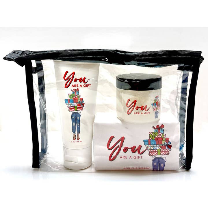 You are a Gift Gift Set; 2oz Lotion, 2oz Scrub, Bar Soap for wholesale by Caren Products