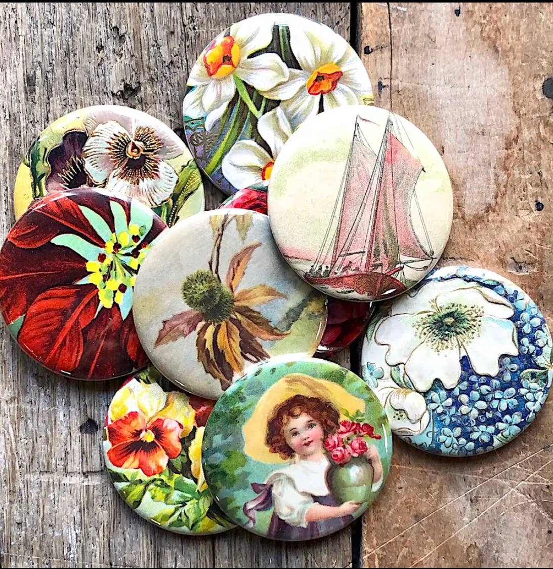 joeyfivecents - Wholesale Compact Mirror - Pocket Mirrors - flowers, cottagecore valentines mothers day0