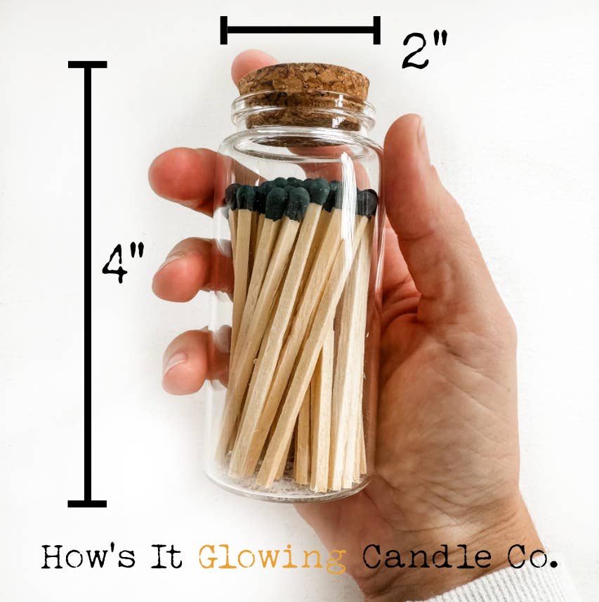 How's It Glowing Candle Co. - Wholesale Matches - Large Match Vials | 8 Colors | 4" Vial/ 3" Matches & striker1