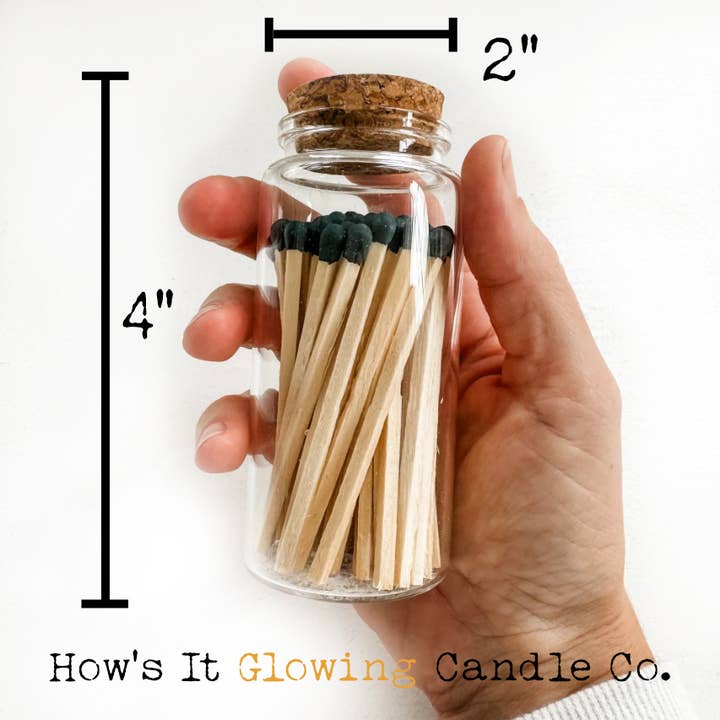 How's It Glowing Candle Co. - Wholesale Matches - Large Match Vials | 8 Colors | 4" Vial/ 3" Matches & striker1